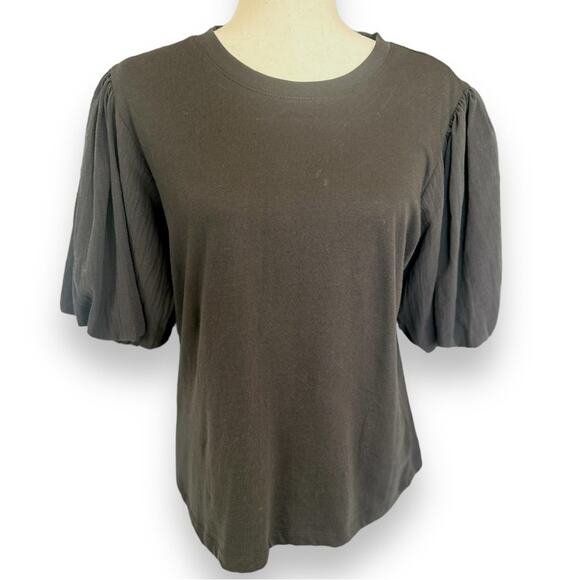 Sanctuary - Dream State Tee, Black Puff Sleeve Top Size Medium - Picture 8 of 13